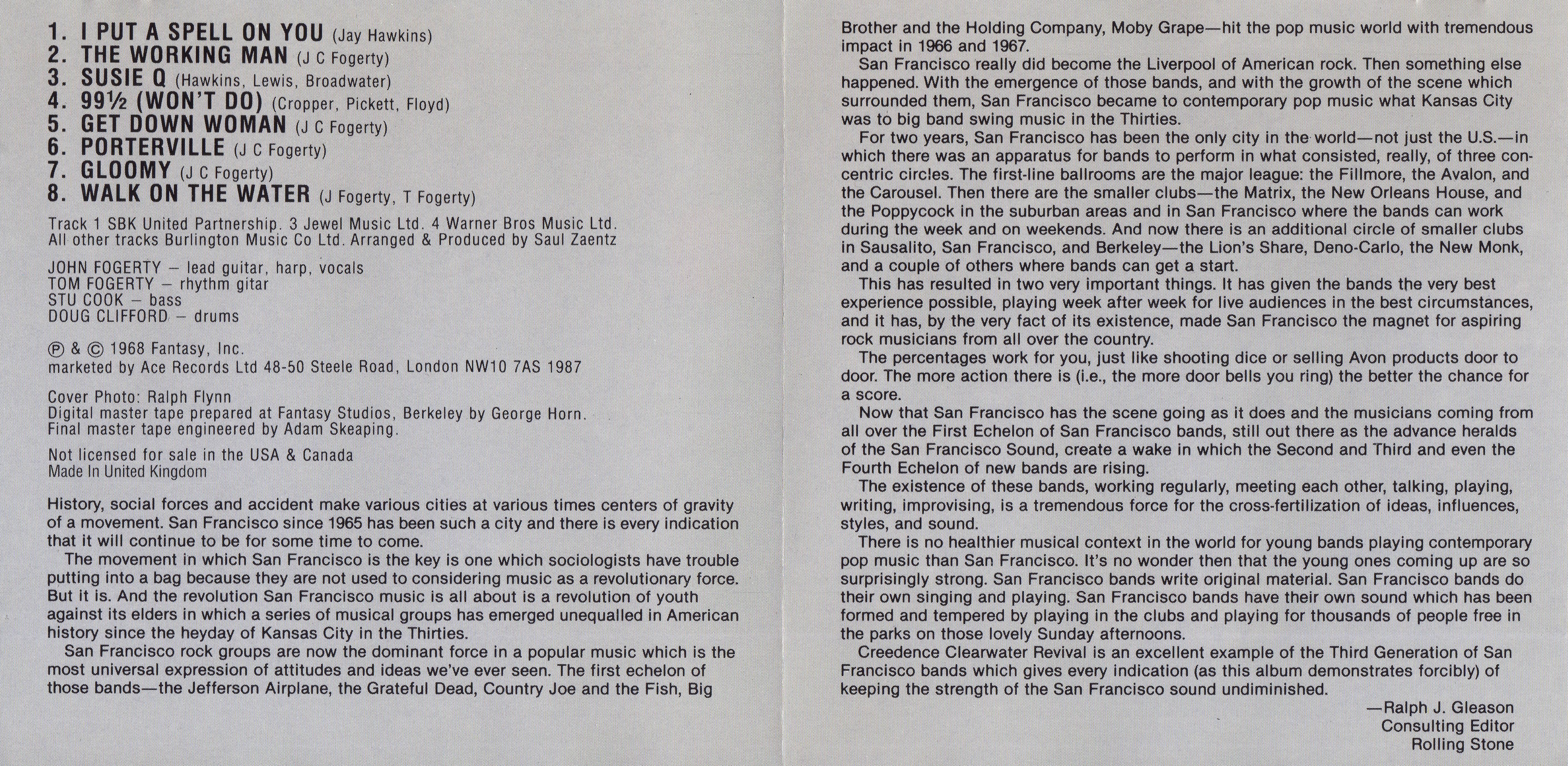 Creedence Clearwater Revival Creedence Clearwater Revival : Booklet2 UK